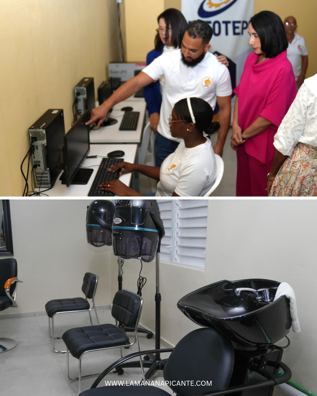 Primera dama inaugura aulas de belleza e informática equipadas por INFOTEP en Capotillo