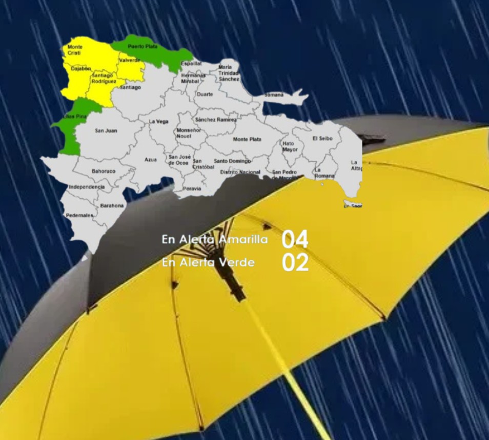 4 demarcaciones en amarilla y 2 en verde por sistema frontal, según COE 