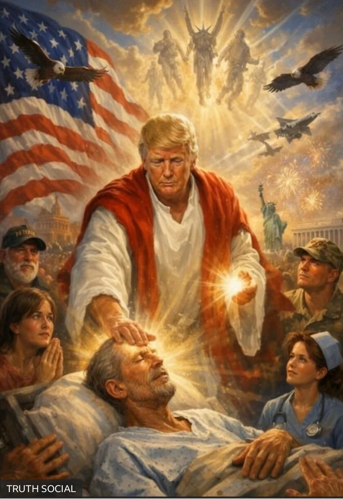 Trump elimina polémica publicación de Truth Social en la que aparecía como Jesús 