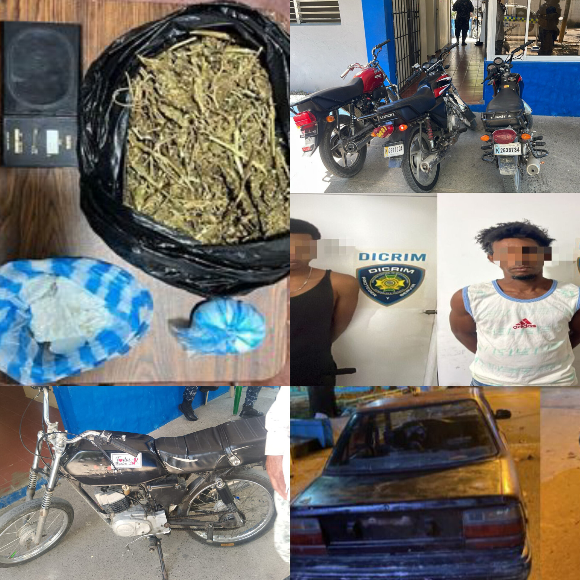 Policía ocupa drogas, recupera vehículo, motocicletas robadas y ejecuta órdenes de arresto en Sabana Perdida y La Victoria