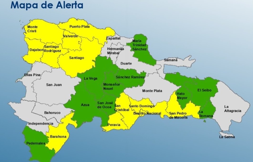 COE: 21 provincias y el DN bajo alerta por efectos de una vaguada y onda tropical 