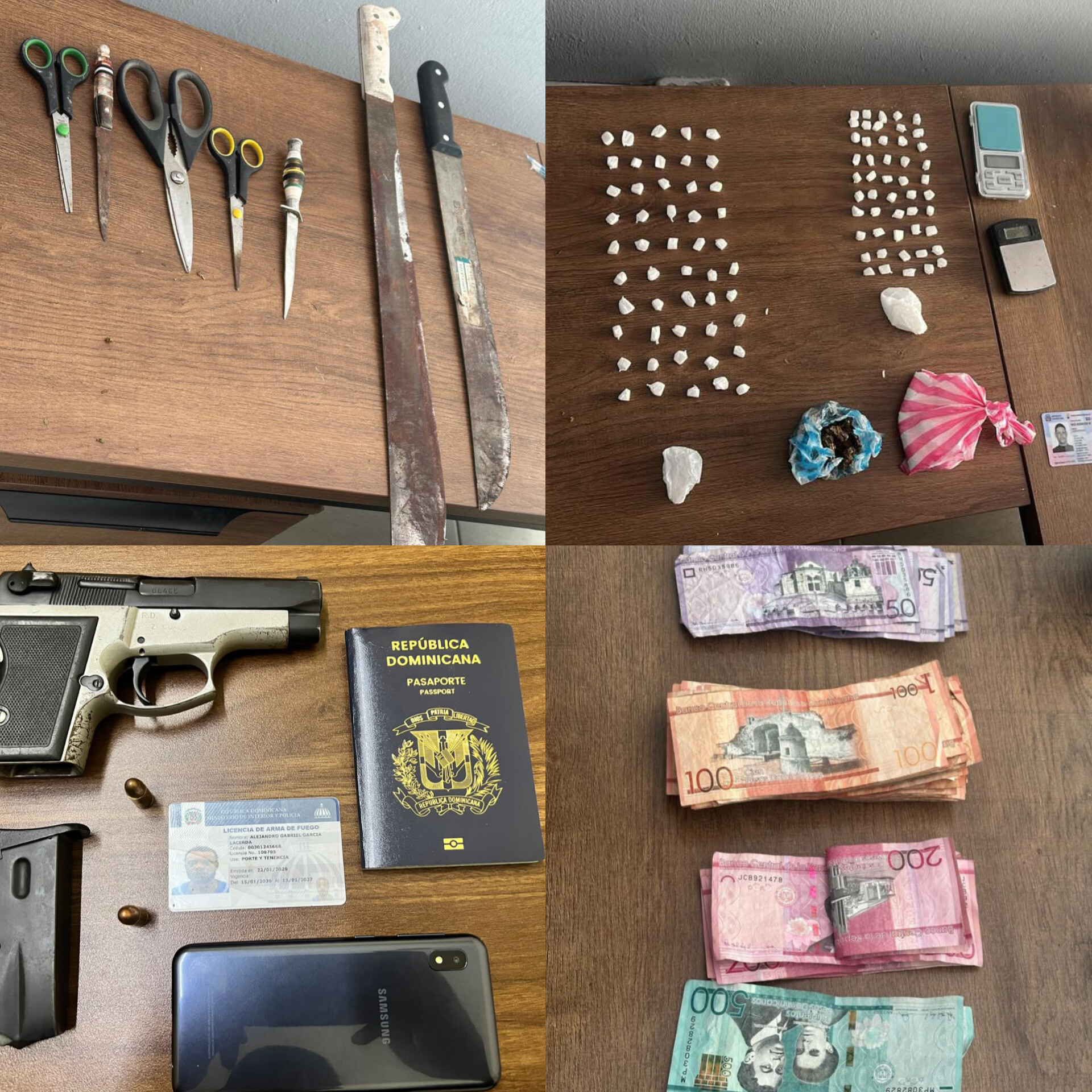 Ocupan drogas, armas ilegales y otras evidencias durante operativos; varios detenidos